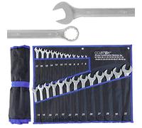 CCLIFE 12 piezas Juego de Llave Trinquete Llaves Combinadas Llaves Fijas con Carraca 8-19 mm, Cr-V, 72 dientes (25 piezas - Llaves Combinadas)