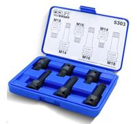 CCLIFE 6PCS Juego de puntas de vaso de impacto 1/2' dentado múltiple interior (para XZN) M14 - M18