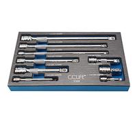 CCLIFE 9 piezas Juego de Alargador Carraca 1/2' Extensiones Basculantes 1/4' 3/8' CR-V Extensiones Carraca