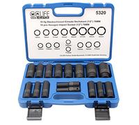 CCLIFE Juego de 16 piezas Llaves de Vaso Impacto 1/2" Vasos de Impacto Largos Cr-Mo 10-32mm