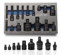 CCLIFE Juego de 17 piezas Adaptador Llave de Impacto Adaptadores para Llaves de Vaso1/4' 3/8' 1/2' 3/4'Junta Universal Impacto