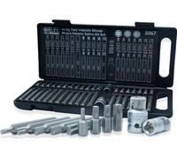 CCLIFE - Juego de 40 piezas de llaves Torx, XZN, de cabeza hexagonal interior y juego de puntas S2 (T20-T55, M5-M12, H4-H12)