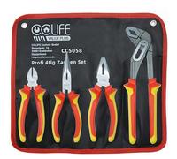 CCLIFE Juego de Alicates 4 Piezas,Set de herramientas con alicate universales-Tenaza Extensible de Pico loro-Alicates de Punta-Alicates de Corte Diagonal-Cromo Vanadio, Mango Softgrip