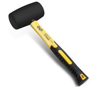 CCLIFE Martillo de Goma Mazo de Goma de Doble Cara Certificado por TÜV y GS Para Suelos y Azulejos de Superficie Blanda 16oz 450g Negro