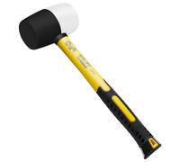 CCLIFE Martillo de Goma Mazo de Goma de Doble Cara Certificado por TÜV y GS Para Suelos y Azulejos de Superficie Blanda 24oz 680g Negro y Blanco