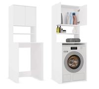 CDF - Armario para lavadora y secadora, mueble de baño superior, estante para lavadora, moderno, mueble para cuarto de baño, cocina, lavadero, blanco, 64 x 64 x 180 cm