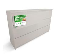 CDF Cómoda 6 Cajones Cajonera Dormitorios Comoda Moderna de Dormitorio Sinfonier Cómoda de Noche Armario de Almacenamiento, Mueble para Ropa - Placa laminada 16 mm Cachemira 30x120x75 cm