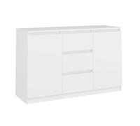 CDF Cómoda Baja con 2 Puertas y 3 Cajones Mueble Buffet Bajo para Salón y Dormitorio Mueble Multiusos Moderno 120 x 40 x 75 cm - Blanco