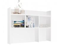 CDF - Estantería de escritorio extensible para libros, 100 cm, color blanco | Almacenamiento de documentos, para trabajo en casa y salón, organizador de accesorios, instalación en mesa, uso diario
