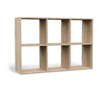 CDF Estantería de pie, estantería con cubos, 2 x 3 compartimentos, moderna estantería de oficina, estantería para archivos, aparador, habitación infantil, salón, 110 x 75 x 30 cm, roble Sonoma