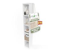 CDF Librería Estantería Abierta con Niveles Mueble para Oficina Sala de Estar Habitacion y Estudio Juvenil Comedor Dormitorio Estrecha Libros Documentos Decoración Moderna Vertical -Blanco 25 cm