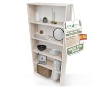 CDF Librería Estantería Abierta con Niveles Mueble para Oficina Sala de Estar Habitacion y Estudio Juvenil Comedor Dormitorio Estrecha Documentos Decoración Moderna Vertical -Roble Sonoma 80 cm
