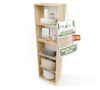 CDF Librería Estantería Abierta con Niveles Mueble para Oficina Sala de Estar Habitacion y Estudio Juvenil Comedor Dormitorio Estrecha Documentos Decoración Moderna Vertical -Roble Artisan 50 cm