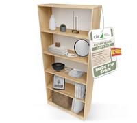 CDF Librería Estantería Abierta con Niveles Mueble para Oficina Sala de Estar Habitacion y Estudio Juvenil Comedor Dormitorio Estrecha Documentos Decoración Moderna Vertical -Roble Artisan 80 cm
