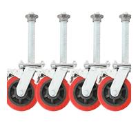 CDZHLTG 150mm Giratorias de Goma para Andamios Juego de 4 Ruedas con Freno, Giratorias 360° Capacidad de 500kg, Rueda Giratoria Industrial Resistente