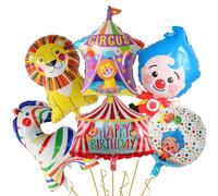 Cebra payaso Animal fiesta feliz cumpleaños globo de helio de aluminio decoración circo compañía León niños juguete Baby Showers inflar Globos as the picture