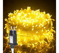 Cecaylie - Cadena de luces de Navidad, 30m, 300 LEDs, para interior/exterior, alimentada por corriente, 8 modos, impermeable IP44, función de memoria, para jardín, fiesta, boda, color blanco cálido