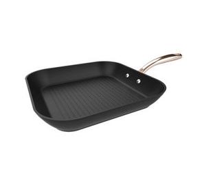 CECOTEC 01121 Grill cuadrado de aluminio forjado y mango acabado oro rosa Polka Fantasy 28 Grill Golden