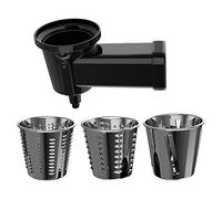 Cecotec Accesorio para Amasadora Twist&Fusion Salad. 3 Tambores Intercambiables, Ideal para Cortar, Rallar y Rebanar Verduras, Acero Inoxidable, Compatible con la gama de amasadoras Twist&Fusion