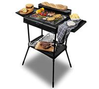 Cecotec Barbacoa eléctrica PerfectSteak 4250 Stand con 2400 W, Parrilla de Acero Inoxidable, Soportes con Gran Superficie, 3 Niveles de Altura y Panel Cortavientos, Acero Inoxidable, PerfectSteak