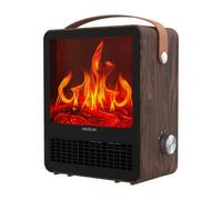 Cecotec Calefactor Cerámico de Sobremesa Bajo Consumo ReadyWarm 1500 Ceramic Flames. 1500W, Luz Efecto Llamas, Termostato Regulable, 2 Modos, Triple Sistema de Seguridad, Ideal para 15 m², Negro