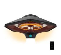 Cecotec Calefactor Eléctrico de Exterior de Techo ReadyWarm 2000 Power Ceiling. 2000 W en 3 Niveles, Tecnología Halógena, Protección IP34, Mando a Distancia, Área de Cobertura 10 m2