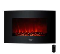 Cecotec Chimenea Eléctrica Decorativa 35î con Mando a Distancia Ready Warm 3510 Curved Flames. Máxima Potencia 2000W, 2 Intens