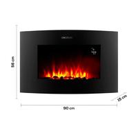 Cecotec Chimenea Eléctrica Decorativa 35î con Mando y Wifi ReadyWarm 3560 Curved Flames Connected. Máxima Potencia 2000W