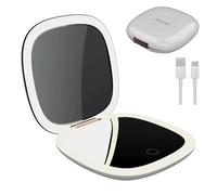Cecotec Espejo de Maquillaje Doble Cara Carga USB-C FaceCare Mini Mirror | Aumento 10X y Espejo 1X, Iluminación LED, Sensor Táctil, Brillo Regulable, 3 Temperaturas de Luz, Batería Recargable 600mAh