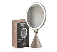 Cecotec Espejo de Maquillaje Redondo con Accesorio de Aumento 10x y Luz LED FaceCare Mirror. Recargable, 3 Intensidades de Luz, Ángulo de Posición Ajustable, Botón Táctil, Cable de Carga Tipo C