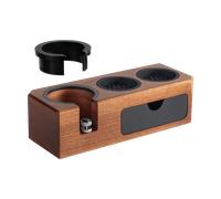 Cecotec Estación de prensado Baristeo WoodTamperStation – Soporte madera, compatible 51-58 mm