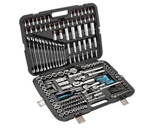 Cecotec Juego de Llaves de Vaso - Maletín con 216 Piezas ToolBox KRK 6200 | Portaherramientas, 3 Carracas de 72 Dientes, Vasos CR-V, Puntas S2, 12 Llaves Fijas, Vasos para Llantas, 4 Hebillas de Cierre