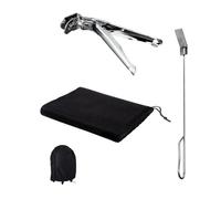 Cecotec Juego de Utensilios para Barbacoa de Acero Inoxidable DragonPack 6600 S. Accesorios Versátiles con Pinzas de Agarre Firme, Cubierta Resistente y Atizador para Fuego Uniforme y Duradero