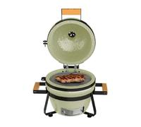 Cecotec Barbacoa de carbón DragonFire 3200 Kamado cerámica Ø 32 cm, termómetro y ruedas