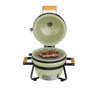 Cecotec Barbacoa de carbón DragonFire 3200 Kamado cerámica Ø 32 cm, termómetro y ruedas