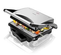 Cecotec Parrilla eléctrica Rock'nGrill 1000 – 1000 W, antiadherente RockStone, Acero/Negro