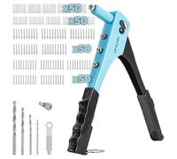 Cecotec Remachadora Manual FixerForce. Incluye 200 Remaches, 4 Boquillas de Diferentes Tamaños (2.4, 3.2, 4, 4.8 mm) y 4 Brocas, Llave de Ajuste Incluida