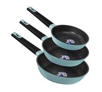 Cecotec Set de Sartenes Polka Experience 18-22-26 Bucket Set Shark. Diámetro 18-22-26, Aluminio Fundido, Revestimiento Antiadherente, Apta para todo tipo de Cocinas y Lavavajillas, Verde