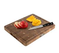 Cecotec Tabla de Corte de Madera 30x40cm NATURE CHESS Cutting Board | Madera de Acacia Natural, Antibacteriana, Gran Superficie y Grosor, Asas Laterales, Gran Resistencia
