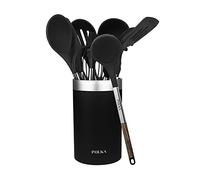 Cecotec Utensilios de cocina Polka Excellence Force – Set 9 piezas Negro, mango efecto madera
