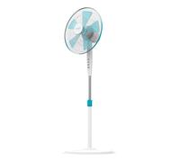 Cecotec - Ventilador de pie EnergySilence 500 con oscilación automática, 5 aspas aerodinámicas de 40 cm y 3 velocidades ajustables para uso doméstico en salón o dormitorio Blue, metallic, white Medium