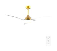 Cecotec Ventilador de Techo 35W EnergySilence 4800 Light GoldWhite | Motor DC, 48 Pulgadas, LED 36W 3 Tonalidades, Mando a Distancia, Temporizador 2/4/8h, 6 Velocidades, 3 Aspas, Verano/Invierno