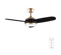 Cecotec Ventilador de techo EnergySilence Aero 4265 GoldBlack 65 W, 42" LED 18W, mando y temporizador