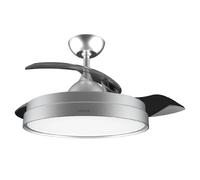 Cecotec Ventilador de Techo con Aspas Retráctites y Lámpara EnergySilence Aero 4280 Invisible Steel. 40 W, Diámetro 42" (106cm)