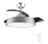 Cecotec Ventilador de techo EnergySilence Aero 4280 Invisible Steel - Aspas retráctiles, luz 40W