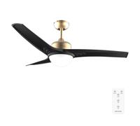 Cecotec Ventilador de techo EnergySilence Aero 560 – 52 pulgadas, LED 18W, 3 aspas, Oro/Negro