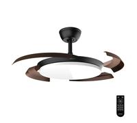 Cecotec Ventilador de Techo con Luz con Aspas Retráctiles EnergySilence Aero 4500 Puzzle Invisible Black&DarkWood. 30W, Motor DC, Diámetro 42", Luz LED, Mando, Temporizador, Función Verano/Invierno