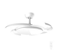 Cecotec Ventilador de Techo con Luz con Aspas Retráctiles EnergySilence Aero 4500 Puzzle Invisible White. 30W, Motor DC, Diámetro 42", Luz LED, Mando a Distancia, Temporizador, Función Verano/Invierno
