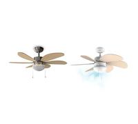 Cecotec Ventilador de Techo con Luz EnergySilence Aero 350. 50 W, Bajo consumo & Ventilador de techo EnergySilence 3600 Vision SunLight. 50 W, Diámetro 92 cm, Lámpara