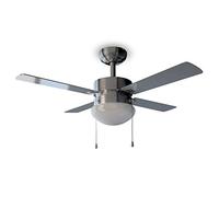 Cecotec Ventilador de Techo con Luz EnergySilence Aero 450. 50 W, Bajo consumo, 106 cm de Diámetro, Luz, 4 Aspas Reversibles, 3 Velocidades, Función Invierno, Acabado en acero/blanco